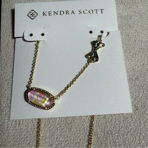 Kendra Scott Gold Necklace with Pink Stone